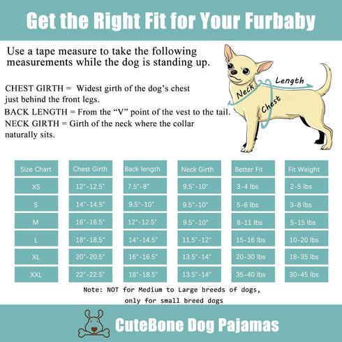 CuteBone Soft Puppy Pajamas Cute Dog Pjs Jumpsuit Pet Clothes Apparel P159S Small...