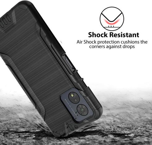 TJS Compatible for Boost Celero5G SC 2024 Case (SC Version Only), with Tempered Glass Screen Protector Magnetic Support Hybrid Shockproof Metallic...