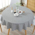 Table Cloth, Round Stripe Table Cover Nordic Twill Floral Tablecloth Washable Dining Decorative for Holiday Home Christmas Party Picnic (Gray)...