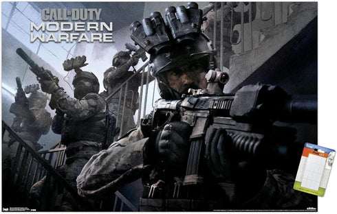 Trends International Call of Duty: Modern Warfare - Co-Op Wall Poster, 22.375" x 34", Premium Poster & Mount Bundle...