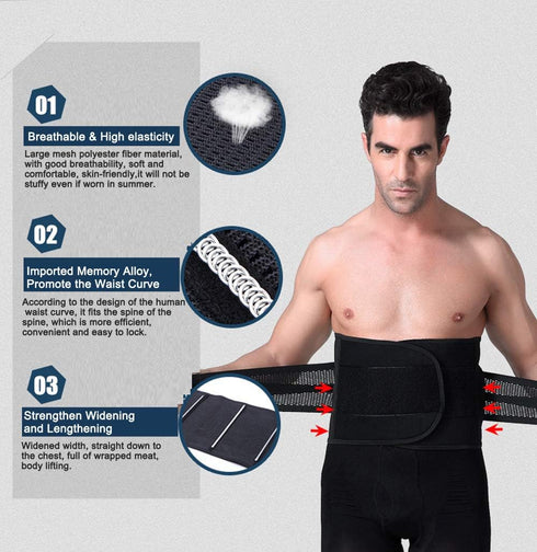 Lower Back Brace - Lumbar Support for Women & Men -Adjustable Compression & Breathable Waist Trainer Belt Weight Loss for Gym, Posture, Pain Relie...