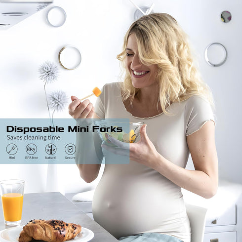 Appetizer Forks Mini, Disposable Mini Fork for Appetizers, Two Prongs Fancy Toothpicks for appetizers Fruits, Charcuterie Forks, Small Tiny Bamboo...