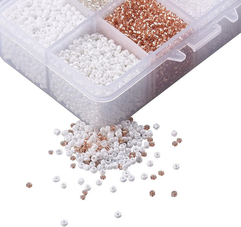 LiQunSweet 8 Color 12/0 Glass Seed Beads 2mm Mini Beads with Container Box for Jewelry Making Beading DIY Craft...