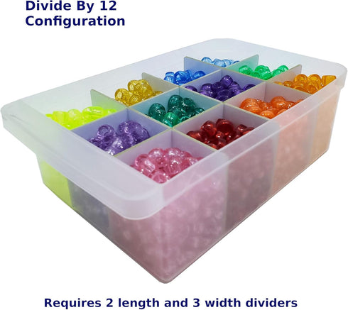 IRIS USA Compatible Configurable Large Drawer Dividers for Plastic Storage Craft Cabinets (4X Length + 4X Width Pieces)...
