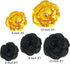 3D Paper Flowers Gold Black Graduation Craft Paper Flowers,6PCS Paper Pom Pom Backdrop Photo Booth for Baby Shower Decor Centerpiece Wedding Birth...