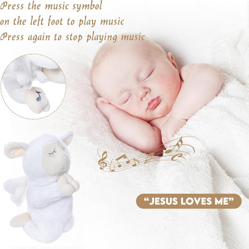 My OLi 7" Plush Prayer Lamb Plays Jesus Loves Me Praying Plush Lamb Soft Toy Stuffed Animal Bedtime Gifts for Baby Kids Girls Boys...