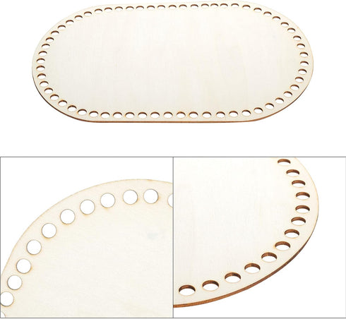 PH PandaHall Wooden Basket Bottom, 11.8 x 7.6 Inch Oval Wooden Base Shaper Blank Crochet Base for Thick Yarn DIY Knitting Basket Weaving Supplies ...