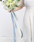 UpUDo 4 Rolls Chiffon Ribbon, 1.5" x 6Yd Dusty Blue Silk Ribbons, Smooth Edges for Wedding Invitations, Bridal Bouquets, DIY Crafts, Gift Wrapping...