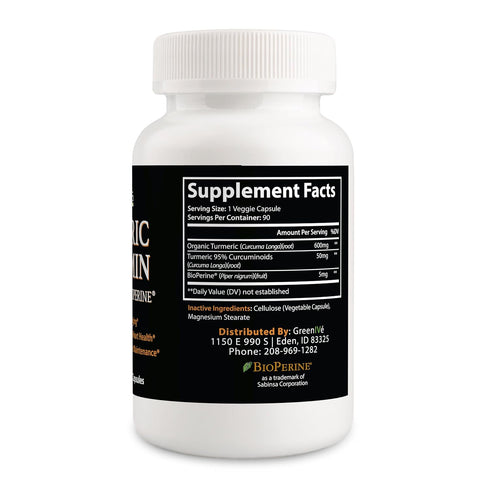 GreenIVe Turmeric Curcumin with BioPerine 90 Capsules with Curcumin 46X higher Absorption...