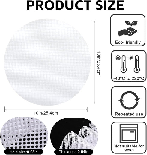 10 Pcs 10 inch Non-stick Silicone Steamer Mesh Mat, Reusable Bamboo Steamer Liner Pad, Round Silicone Steamer Liners, Dim Sum Mesh Round Dumplings...