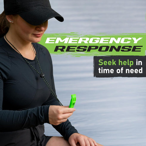 Gradient Fitness Emergency Whistles (2 Pack) | Loud Pealess Plastic Survival Whistle with Adjustable Lanyard, Clip & Reflective Stitching. Quick S...