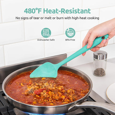 U-Taste Silicone Baking Spatula Set: 480ºF High Heat Resistant, Food Grade Flexible Rubber Kitchen Cooking Mixing Scraper, Food Grade Seamless Ute...