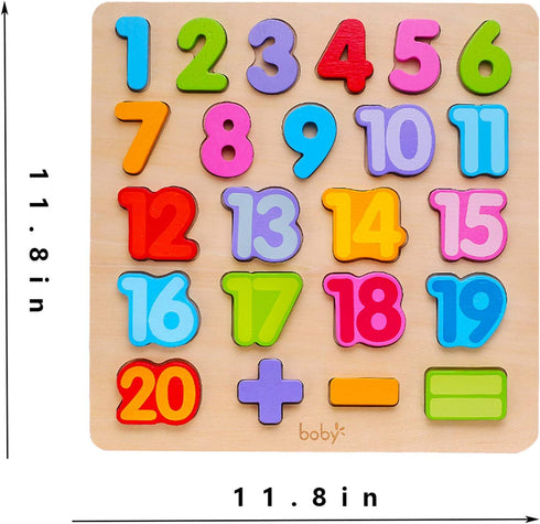 Wooden Number Puzzle Toys, ABC Letter & Number Puzzle for Toddlers 1 2 3 Year Old, Preschool Learning Toys for Kids, Educational Name Puzzle Gift ...