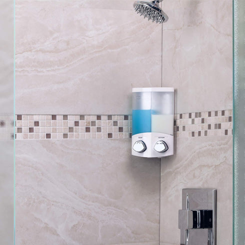Better Living Products, White 76254-1 Euro Series 2-Chamber Soap and Shower Dispenser...