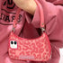 Compatible with iPhone 11 Case Cute Aesthetic Pink Leopard Print Wallet-Shaped with Strap Bracelet Chain Shockproof Protective Case for Women Girl...