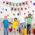 Mixweer 61 Pcs Welcome Back Banner Welcome Bulletin Board Set Boho Classroom Decor Classroom Borders for Bulletin Board Hearts Accents for First D...