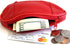 Womens Leather Mini Wallet ID Credit Cards Cash Coin Holder Case Organizer Purse with Framed & Zipper Closures - RED, (COIN03-RED)...