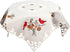 Embroidered Christmas Red Cardinals and Pine Cones on Ivory Table Topper, Small Tablecloth (33 Inch Square)...
