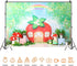 Yeele 7x5ft Strawberry Birthday Backdrop Cartoon Green Tree Rainbow Mushroom House Photography Background Berry One Sweet Girl Birthday Baby Showe...