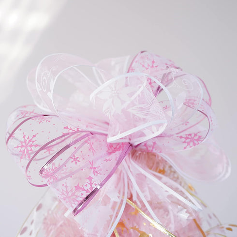 MEEDEE Pink Wired Christmas Ribbon - 2.5 Inch, 6 Rolls, 36 Yards for Tree, Wreaths & Garland...