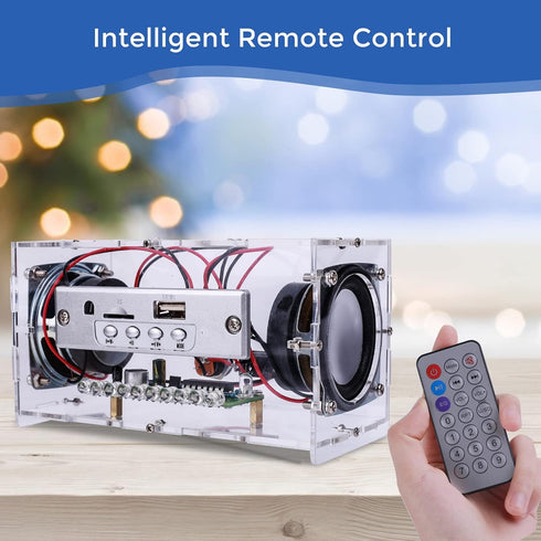MiOYOOW DIY Bluetooth-Compatible Speaker Kit with LED Flashing Light, DIY Electronics Soldering Project USB Mini Home Stereo Sound Amplifier Solde...
