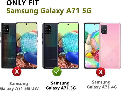 for Samung Galaxy A71 5G Case with Slide Camera Cover Ring Kickstand Military Grade Shockproof Case Armor Heavy Duty for Galaxy A71 5G Phone Case ...