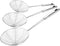 Hiware Extra Large Spider Strainer Skimmer Spoon for Frying and Cooking - Set of 3 Stainless Steel Wire Pasta Strainer with Long Handle, Professio...