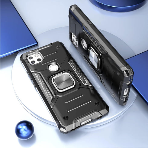 for Moto One 5G Ace Case with Screen Protector,Shock Absorption Heavy Duty Sturdy Drop Test Slim Case with Car Mount Kickstand Lightweight Protect...