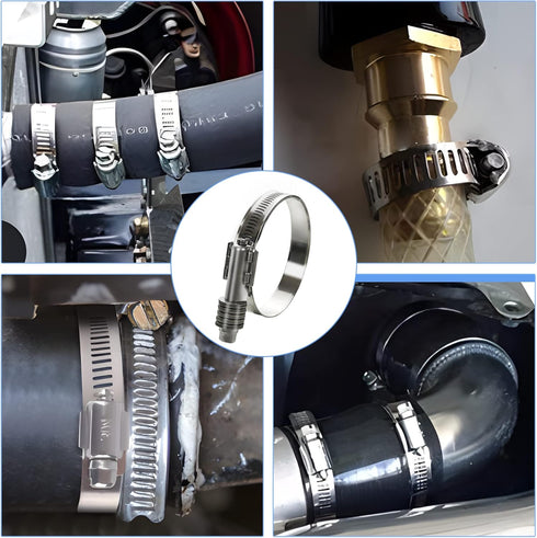 2 Pack Heavy Duty Worm Hose Clamp, Adjustable Range 2 1/4"-3 1/8" (57-79mm) 304 Stainless Steel Worm Gear Drive Hose Clamps for Water Pipe, Plumbi...