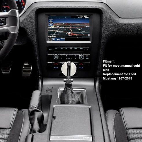 Fydun 5 Speed Round Ball Shift Knob Manual Transmission Shifter Lever Stick Head Knob for Mustang 1967 to 2018 (White Black)...