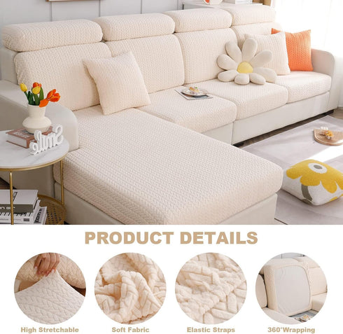 Magic Sofa Covers Soothing Home Sofa Cushion Covers Sofa Hero Covers for Couch Magic Couch Covers Stretch Slipcovers for Couches and Sofas (Wheat-...