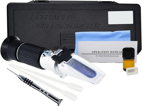 DANOPLUS Honey Moisture 58~90% Brix Refractometer with ATC, Handheld High Measuring Range Sugar Content, Honey, Jelly, Jam and Syrup...