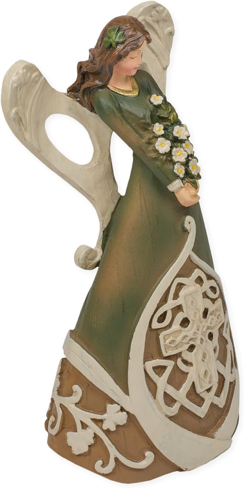 Roman Giftware Inc., Irish & Celtic Collection, 7" H Woodcut Irish Angel Figure,Religious, Inspirational, Durable (7x3x2)...