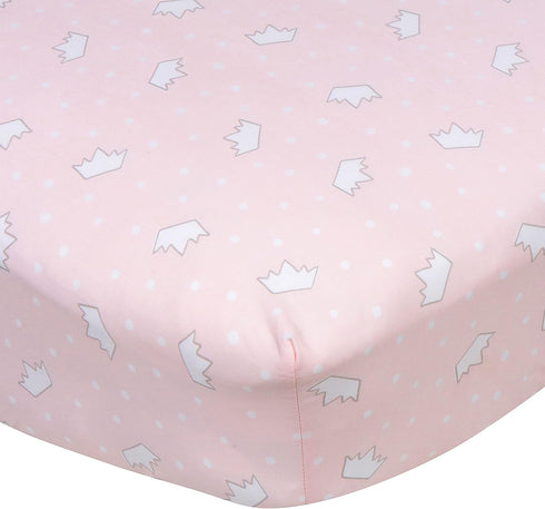 Gerber Baby Boys Girls Neutral Newborn Infant Baby Toddler Nursery 100% Cotton Fitted Bedding Crib Sheet, Princess Crowns Pink, 28" x 52"...