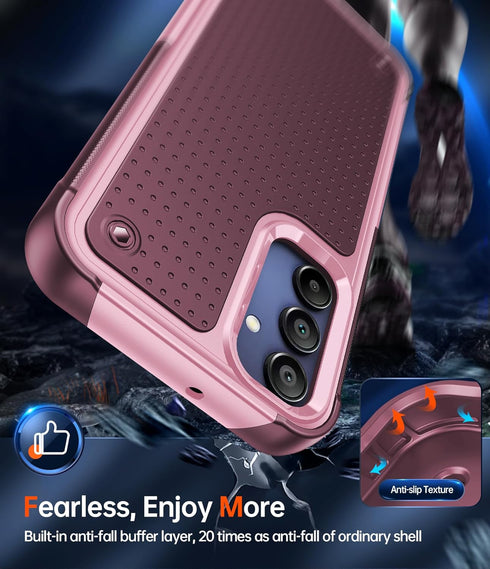 LeYi for Samsung Galaxy-A15-5G Case: Galaxy A15 5G Phone Case with Screen Protector, Dual Layer Protective Hard PC Back & Soft Bumper Resilient Sh...