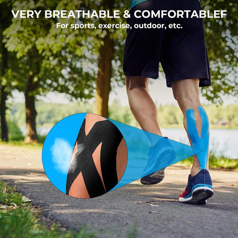 3 Rolls 2inch x 16ft Kinetic Tape Breathable Hypoallergenic Elastic Athletic Tape for Ankle Wrists Knees Elastic Running Tennis Swimming Football ...