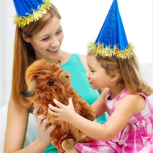 Scottish Highland Cow Plush, Cute Realistic Cow Stuffed Animals Soft Farm Plushie Toy, Highland Cow Accompany Plush Toy Birthday Gifts for Kids Ad...