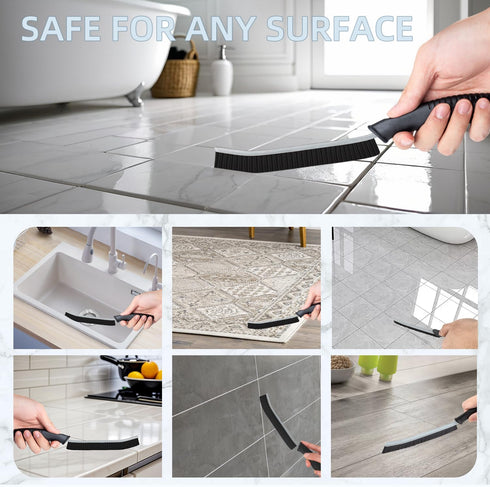Grout Cleaning Brush - Hard Bristle Crevice Cleaning Brush, Scrub Brush for Tile Grout Crevice, Toilet, Kitchen, Bathroom, Window Track, Vehicle, ...