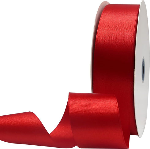 Maclemon 1-1/2 inch Wide 100 Yards Double Face Red Satin Ribbon Red Fabric Ribbon for Gift Wrapping Very Suitable for Weddings Decoration Bouquet ...