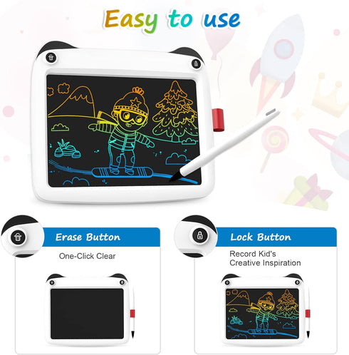 Kids Toys LCD Writing Tablet?9 Inch Colorful Screen Doodle Board?Erasable and Portable Drawing Pad for Birthday Christmas ?White?...