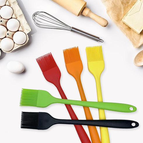 Silicone Basting Pastry Brush, 5 Pack Heat Resistant Cooking Brush for Oil Butter Sauce, Food Brush for BBQ Grill Barbeque Kitchen Baking Cooking...