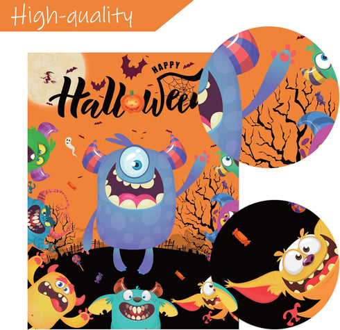Halloween Party Games Pin Eye on The Monster Game Reusable Pin The Monster Halloween Party Favor Supplies for Kids Girls Boys...