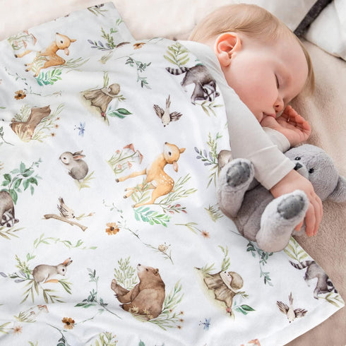 HOMRITAR Baby Blanket for Boys Girls Soft Plush Minky Blanket with Double Layer Dotted Backing for Toddler Nursery with Woodland Animals Printed 3...