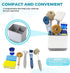 KeFanta Sink Counter Caddy, Plastic Dish Sponge Holder, Kitchen Brush and Scrubber Organizer with Drain Tray, White...