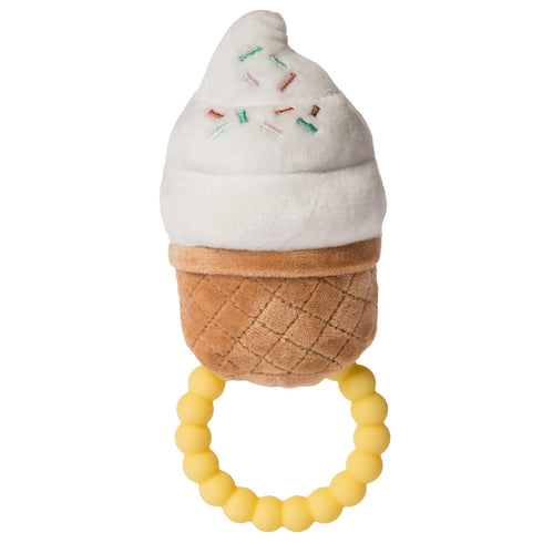 Mary Meyer Sweet Soothie Soft Baby Rattle with Teether Ring, Ice Cream...