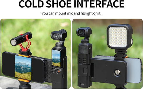 Phone Holder Mount Compatible with DJI OSMO Pocket 3 with 1/4”Thread Screw, Cellphone Microphone Tripod Expansion Mount Extension Adapter for DJI ...
