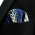 SHLAX&WING Ripple Blue Mens Pocket Square Silk Hanky Business Wedding Gift...