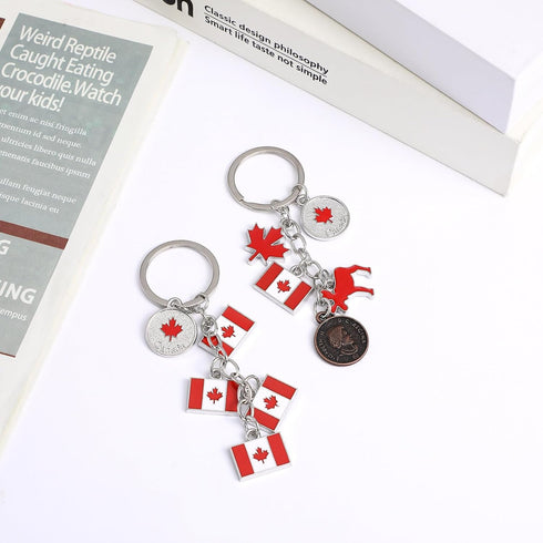 PRETYZOOM 12pcs National Flag Keychain: Canadian Flag Key Ring, Metal Maple Leaf Keychain, Canada National Day Keychains Gift, Canada Keychain Sou...