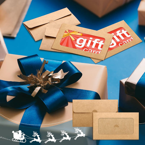60 Pack Window Gift Card Envelopes Gift Card Sleeves Blank Gift Card Holders 3.9 x 2.4 Inch Envelopes for Gift Cards Greeting Card Mailing Envelop...