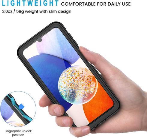 Lanhiem Samsung Galaxy A14 5G Case, IP68 Waterproof Dustproof Case with Built-in Screen Protector, Rugged Full Body Heavy Duty Shockproof Protecti...